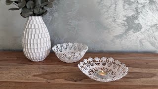 Deco Ideas From Doily Crochet Recycled Doily Crochet Deko Idee Aus Omas Häkeldeckchen [upl. by Annawik]