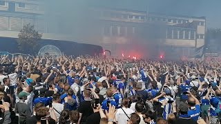 Der Empfang des Bielefelder Mannschaftsbusses vor dem Spiel gegen Halle am 11052024 [upl. by Yenroc]