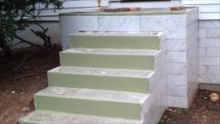 How To Waterproof Outdoor Concrete Stairs Before Tiling Using Hydro Ban [upl. by Kenwee]