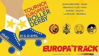 Bones Breakers Nîmes VS BreakFast Club Paris  EUROPATRACK Tournoi de Roller Derby Avril 2024 [upl. by Ettennyl]