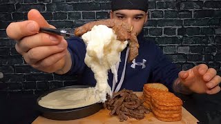 ASMR Eating Hashbrowns  Stretchy Cheese  Beef Strips  Whispering  Ramble [upl. by Malone373]