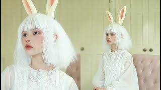 vintage white rabbit makeup tutorial 🐇 halloween 2017 [upl. by Tacita]