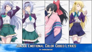 Junjou Emotional Color Coded Lyrics by Mochizuki Touyas Female Traveling Companions [upl. by Savina580]