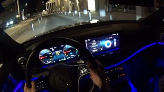 2021 MercedesBenz E300de  city night drive  POV [upl. by Zeta]