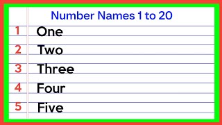 Number Names 1 to 20  1 to 20 Numbers with Spelling  Number Names  1 to 20 [upl. by Ynnos]