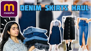 Meesho DENIM SKIRTS HAUL  Rabikhan [upl. by Zap230]