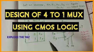 Design of 4 to 1 Mux using CMOS logic  Schematic diagram  Explore the way [upl. by Marteena]