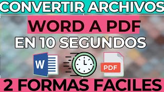 Convertir documentos de WORD a PDF en pc  Pasar Archivos de word a PDF rápidofácil sin programas [upl. by Kinnard]