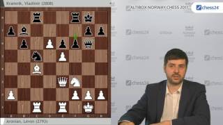 Peter Svidler analyses Aronian  Kramnik Norway Chess 2017 Rd6 [upl. by Marigold]