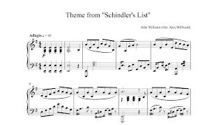 Schindlers List Theme  Piano Arrangement Free Sheet Music [upl. by Nylarad]