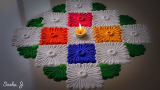 Beautiful and innovative multicolored rangoli for diwali  Easy rangoli designs [upl. by Norina458]