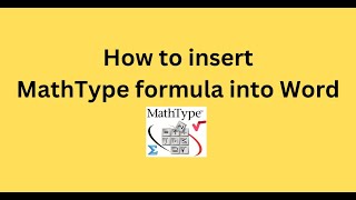 How to insert MathType formula into Word [upl. by Brahear786]