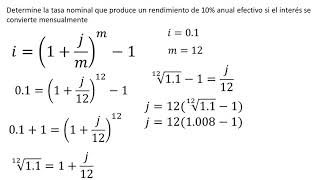 Tasas de interés nominales efectivas y equivalentes  Ejemplo 2 [upl. by Neri]