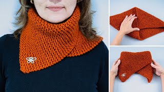 A warm knitted snood out of a triangle is easy [upl. by Lewison]