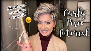 Hair Tutorial  Curling My PIXIE with a CURLING IRON 😅 [upl. by Nnave]