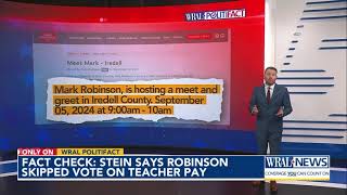 Fact check Stein says Robinson skipped vote on teacher bonuses to hold campaign event [upl. by Palgrave]