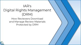 For Reviewers Downloading DRMProtected Application Materials From IAR [upl. by Herculie]