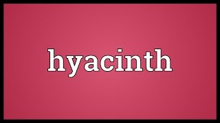 Hyacinth Meaning [upl. by Odlawso]