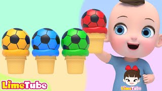 Soccer ball ice cream  música colorida Learn Sing A Song Infantil Nursery Rhymes [upl. by Atig]