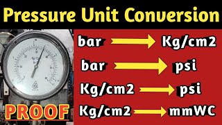 Pressure Unit Conversion  How can convert kgcm2 to psi  bar to psi  kgcm2 to bar [upl. by Lynd]