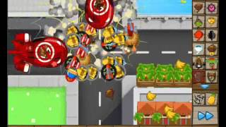 Bloons Tower Defence 5 Bloons TD5  Main street  Hard mode  No cheat Walkthrough [upl. by Aray]