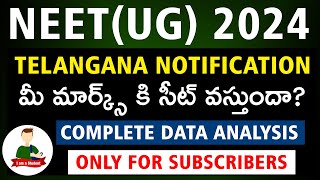 NEET UG 2024 Telangana Counselling Notification Complete Data Analysis  MBBS Seat Probability [upl. by Lynnelle]