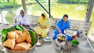 আজ আমি আর বোন আলু ফুলকপি দিয়ে গরম গরম খাস্তা সিঙ্গারা বানালাম খেয়ে সবাই খুশি  samosa recipe [upl. by Beffrey146]