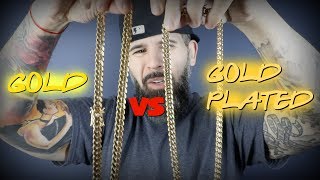 14K Gold VS 14K Gold Plated Miami Cuban Link  Side By Side Comparisons [upl. by Platus]