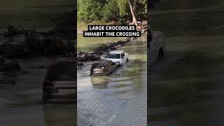 Vehicle stranded on Cahill’s Crossing cahillscrossing wildcreek saltwatercrocodile [upl. by Horodko]