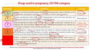 Teratogenic Category  Teratogen A  Teratogen B  Teratogen C  Teratogen D  Teratogen X Categor [upl. by Nivloc317]