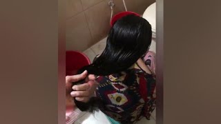 long hair washing  Asmr shampooing  long wet hair combing [upl. by Celestina]