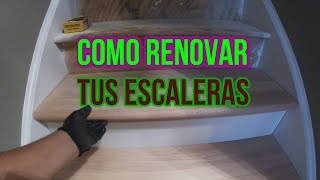 Como instalar retrofit stair treadsComo renovar tus escaleras [upl. by Bussey]