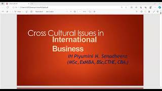 Cross Cultural Issues International Business part 1Global Business Environment [upl. by Udall]