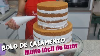 BOLO DE CASAMENTO QUE TODO MUNDO CONSEGUE FAZER DECOREI ELE JÁ SOBREPOSTO 😱  BOLO DE 5 KILOS [upl. by Nicoli]