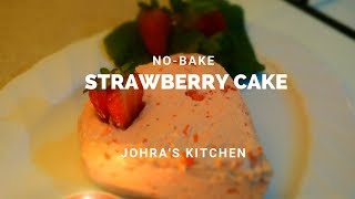 NoBake Strawberry Cake  Valentines day special [upl. by Einallem]