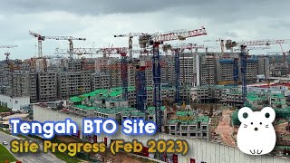 Tengah BTO Feb2023  Construction progress of Tengah BTOs in 4K [upl. by Krucik]