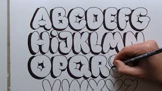 How To Draw Bubble Letters  Step By Step Tutorial 2023 [upl. by Karrie]