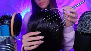 ASMR  Hair Play Scalp Massage amp Hair Brushing  Clipping [upl. by Kilmarx]