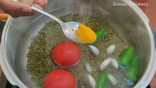 Easy Side Dish Recipe  How To Make Tasty Pachai Payaru Kulambu [upl. by Lraep319]