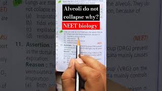 Alveoli do not collapse why  NEET 🔥 youtubeshort neet biologybook [upl. by Ahsercul244]