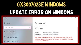 How to Fix 0x8007023e Windows Update Error on Windows 11 [upl. by Sampson]