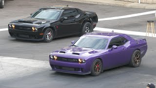 Dodge Demon vs Redeye Hellcat  drag racing of modern muscle cars [upl. by Sorenson]