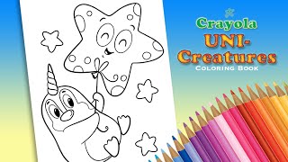 Coloring a UniPenguin  Crayola UniCreatures Coloring Book [upl. by Avid]