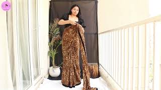 This is how I wear trendy animal print Saree  Modern Saree Drape look From Amazon sale haul [upl. by Sugihara]