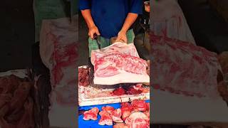 Slicing Large Pieces of Pork meat BeautifullyBest Pork pork porkrecipes porkchops chopper [upl. by Nilra]