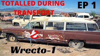 Abandoned ECTO1 SAVED FROM THE CRUSHER Can i save it ECTO1 BUILD EP 1 [upl. by Eceinehs]