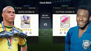 FUTTIES ICONS VS GREAT OF THE GAME ICONS IN EAFC [upl. by Suivart]