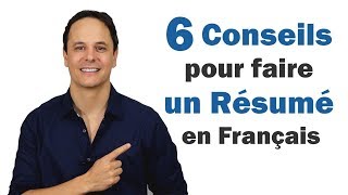 6 Conseils pour faire un Résumé en Français 📋🙂 [upl. by Yelich]