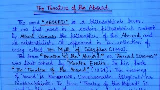 The Theatre of the Absurd in English Literature  theatre of the absurd and examples  Absurd Drama [upl. by Dnalevets]