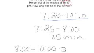 4th Grade Elapsed Time Tutorial 2 [upl. by Hettie751]